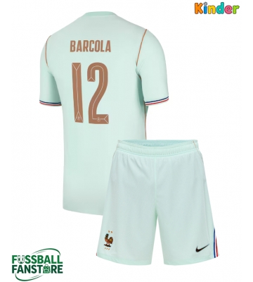 Frankreich Bradley Barcola #12 Replik Auswärtstrikot Kinder WM 2026 Kurzarm (+ Kurze Hosen)